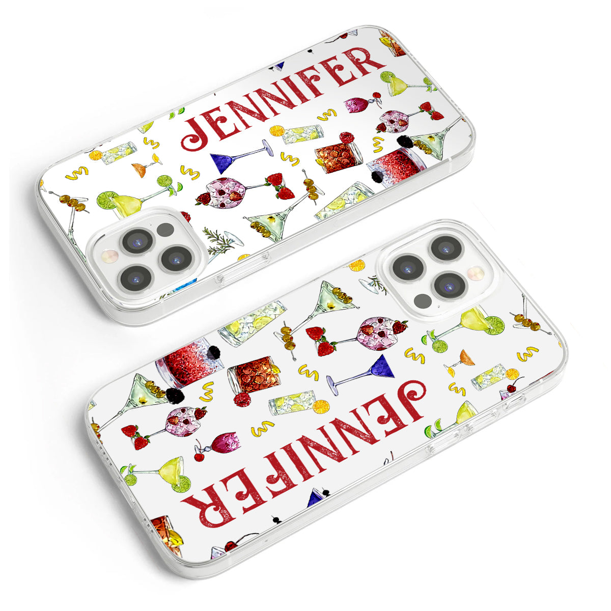 Sommerfeeling – Personalisierte transparente Cocktail-Handyhülle