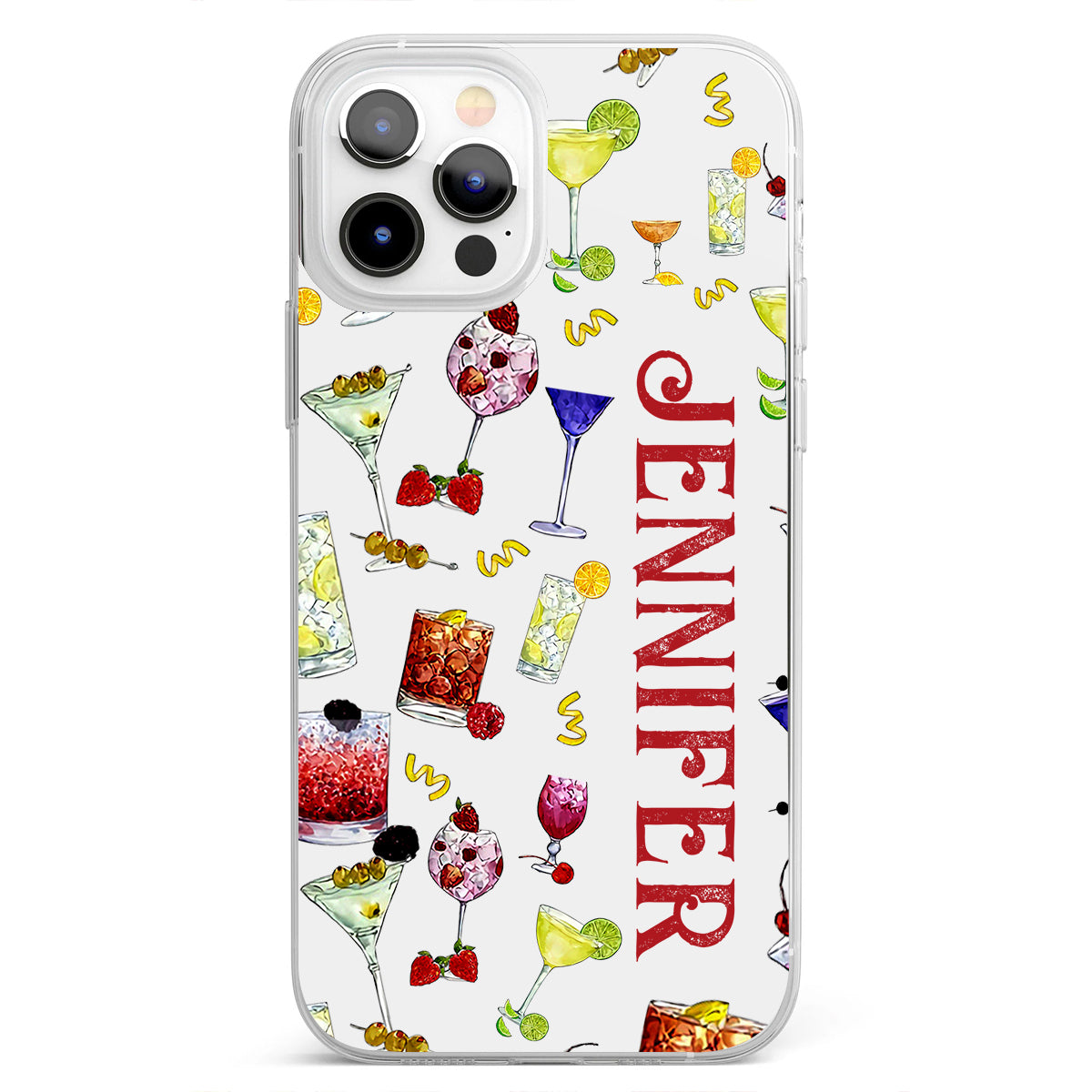Sommerfeeling – Personalisierte transparente Cocktail-Handyhülle