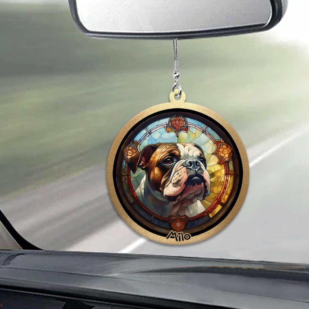 Bunter Hund – Personalisierter Autoanhänger in Hundeform