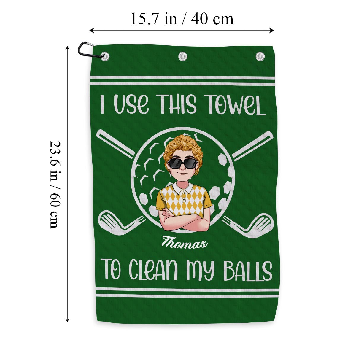 J'utilise cette serviette - Serviette de golf personnalisée