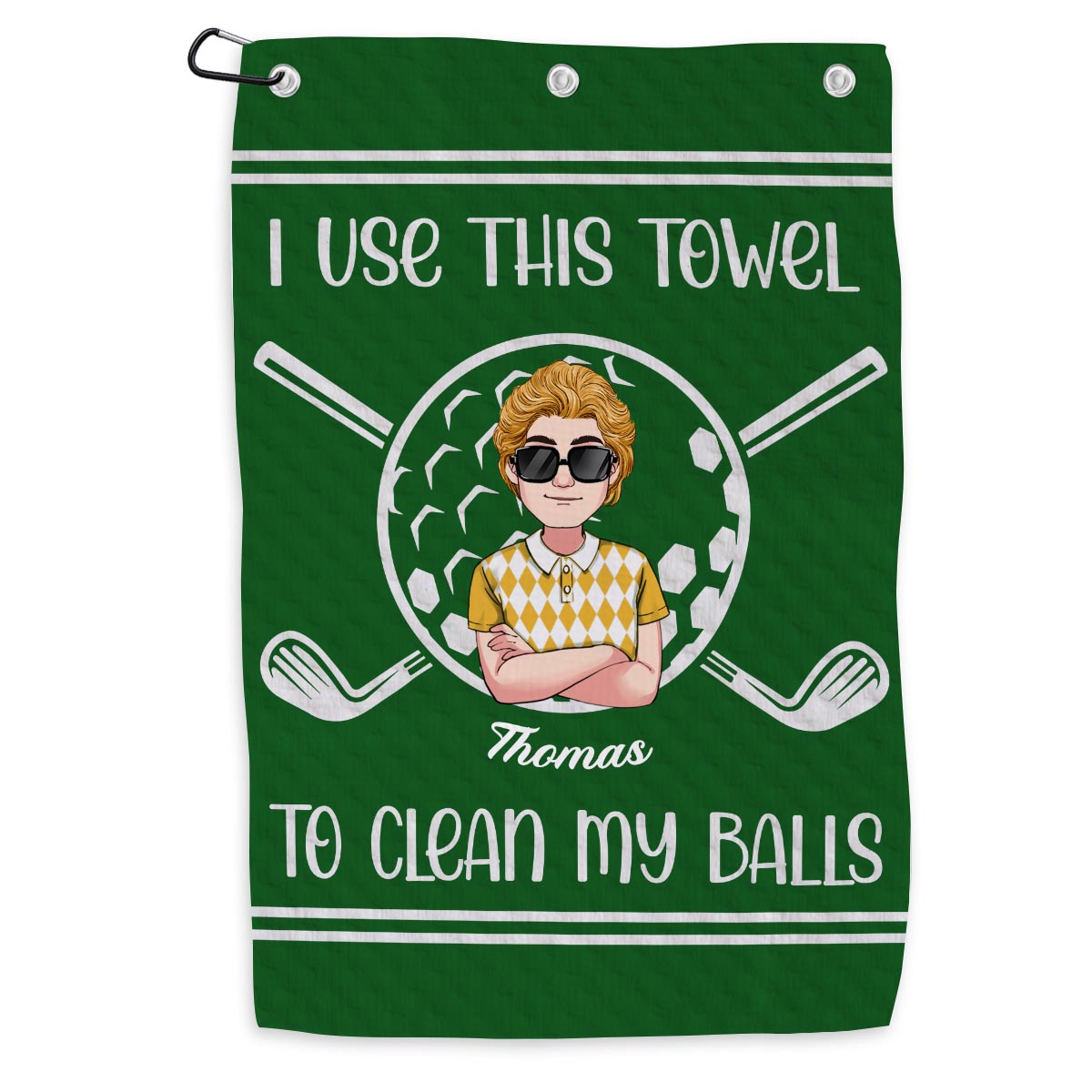 J'utilise cette serviette - Serviette de golf personnalisée