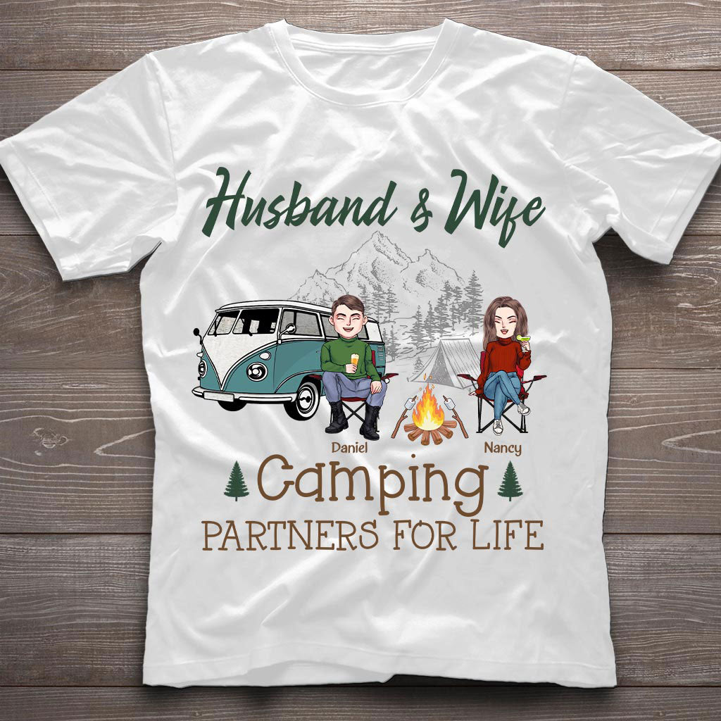 Husband And Wife Camping Couple For Life - Personalized Couple Camping T-shirt and Hoodie