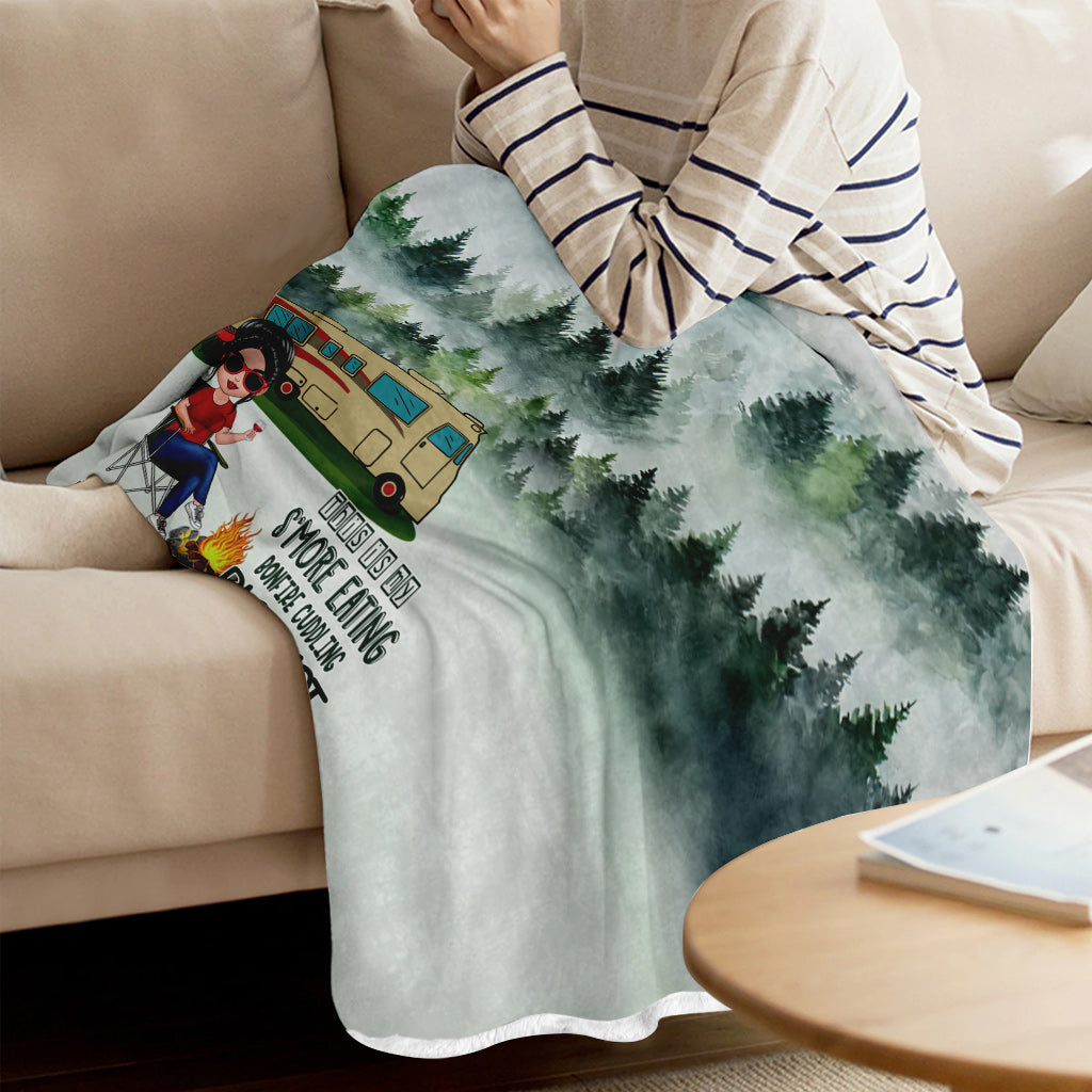 Das ist meine S'mores-Lagerfeuer-Kuscheldecke – personalisierte Campingdecke
