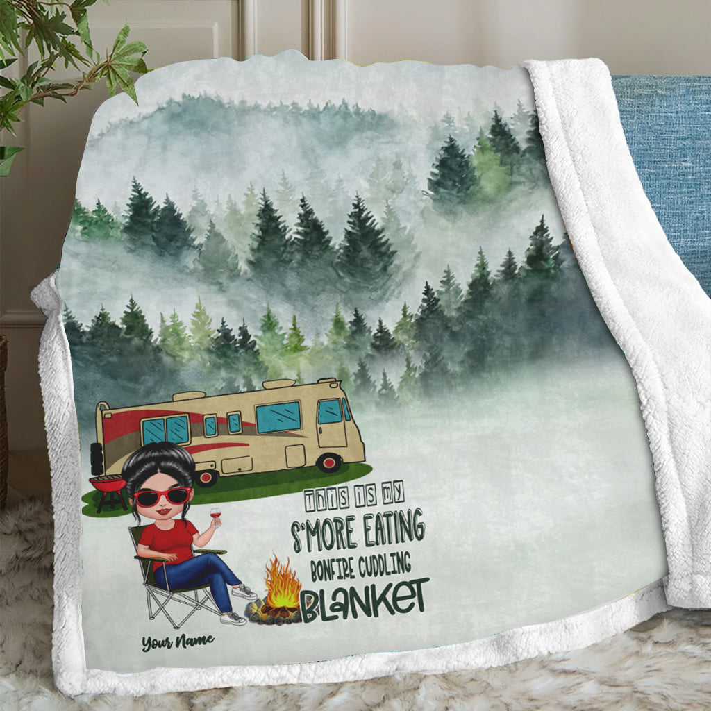 Das ist meine S'mores-Lagerfeuer-Kuscheldecke – personalisierte Campingdecke