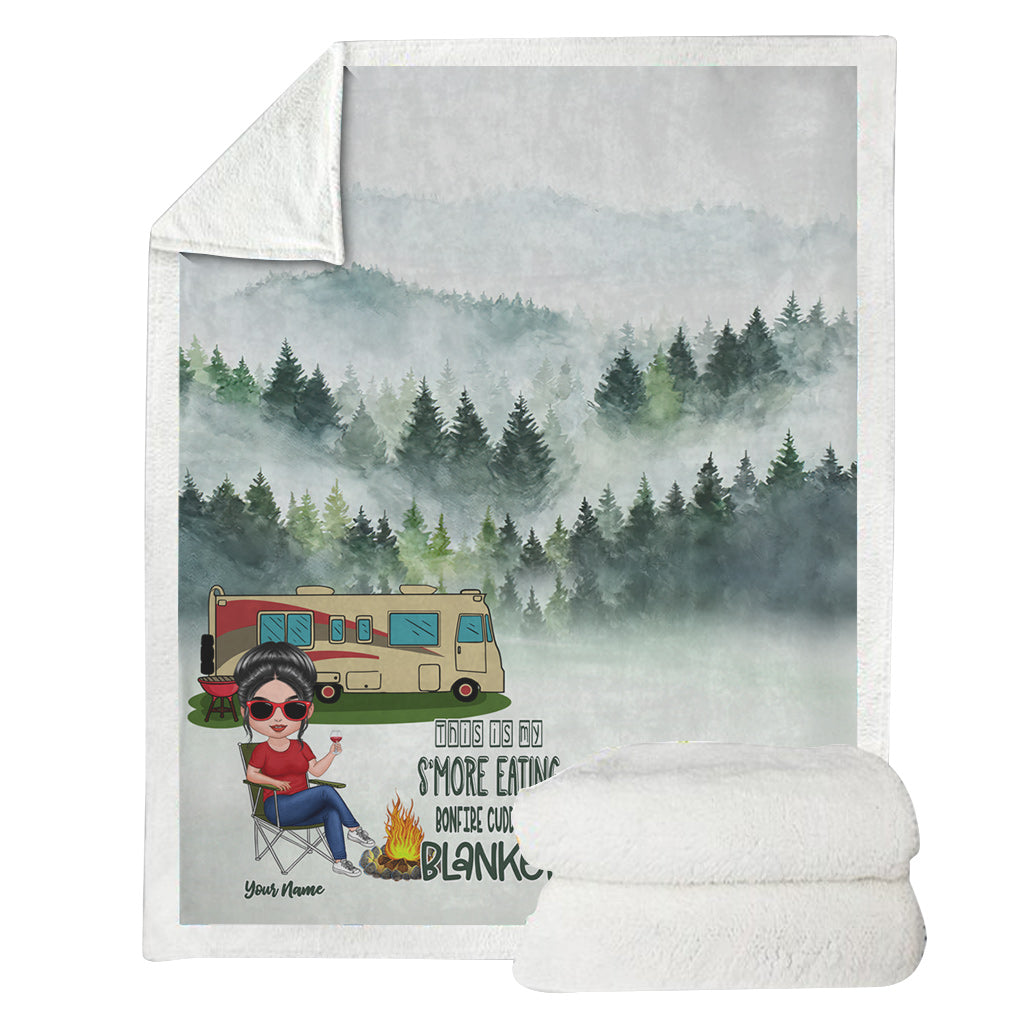 Das ist meine S'mores-Lagerfeuer-Kuscheldecke – personalisierte Campingdecke