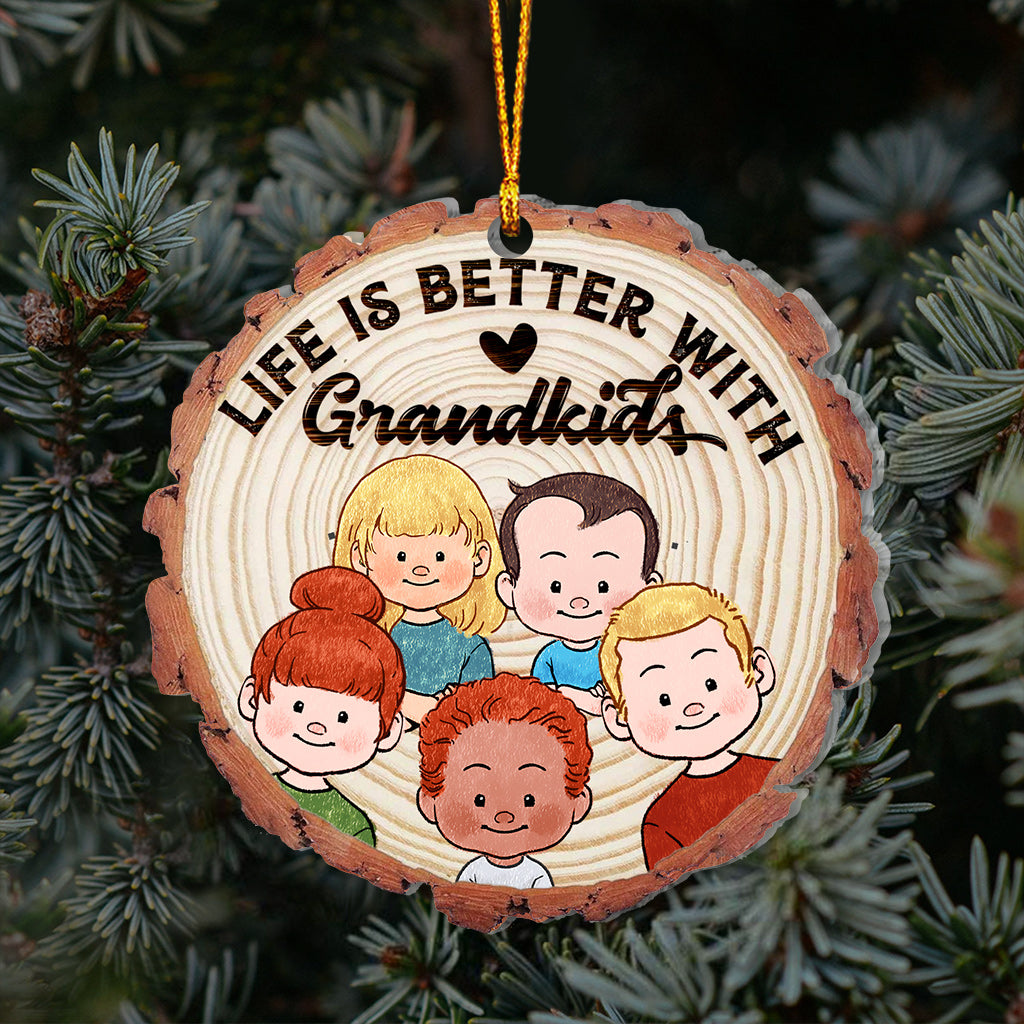 Life Is Better With Grandkids - Gift for grandma, grandpa - Personalized Ornament
