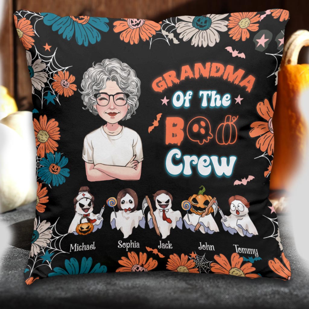Coussin décoratif personnalisé « Grand-mère de la bande des Boo »