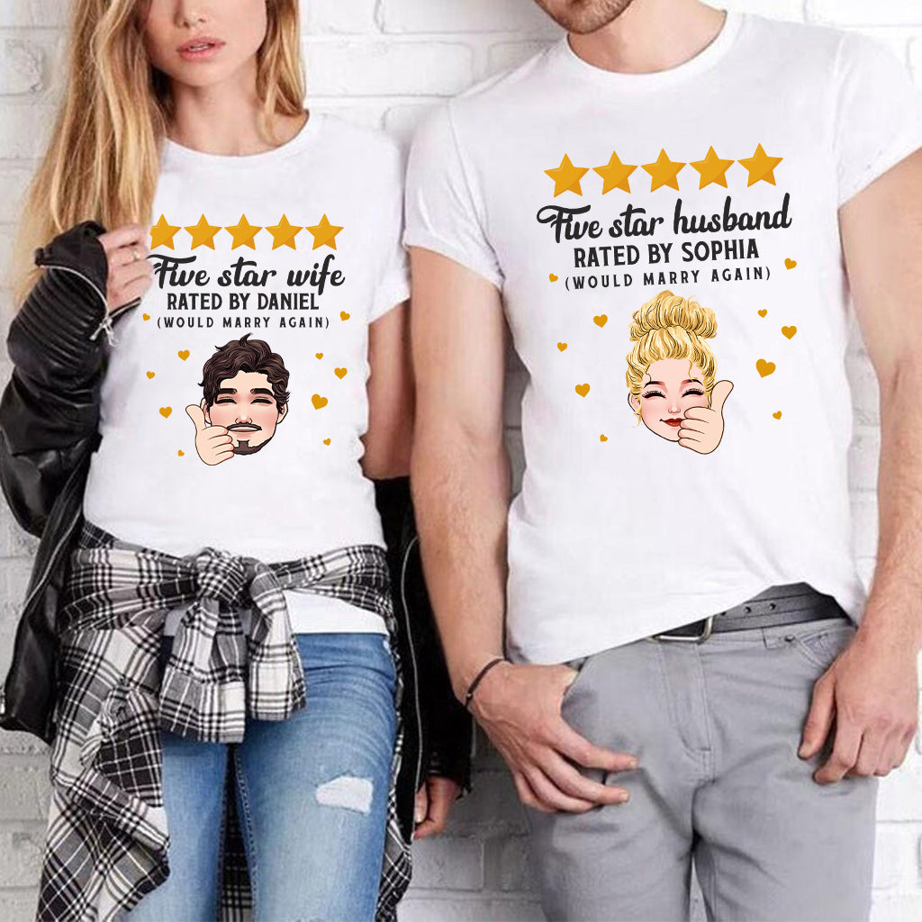 Five Star Husband Wife - Personalized Husband And Wife T-shirt And Hoodie