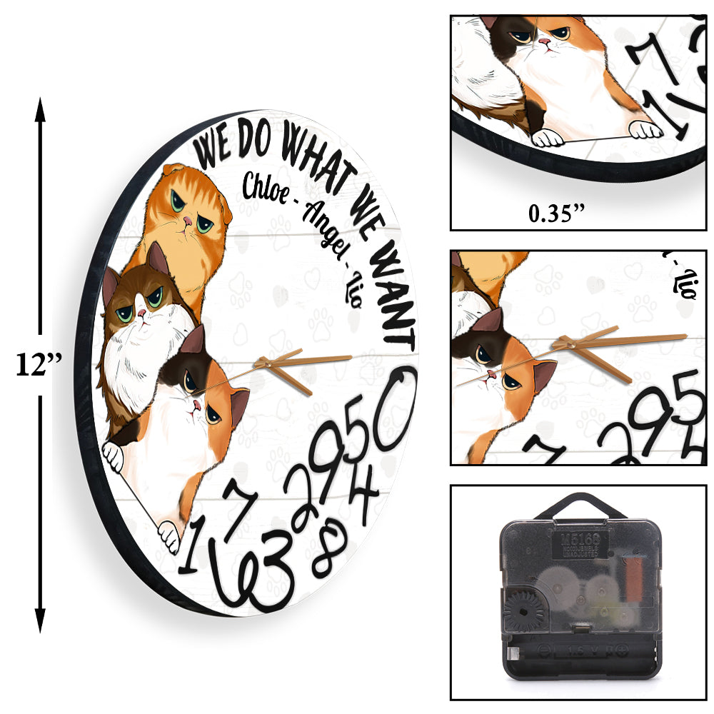 Ich mache, was ich will – personalisierte Katzen-Wanduhr