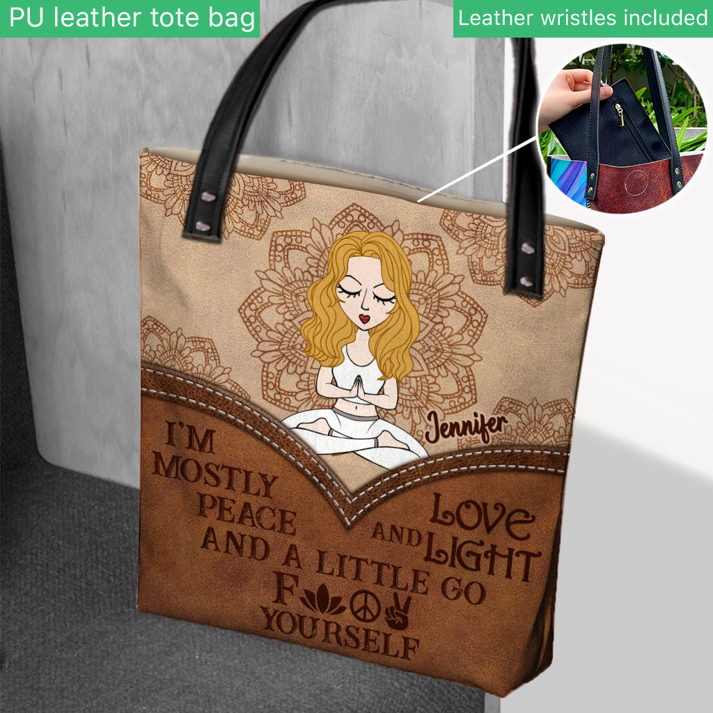Je suis surtout la paix - Sac fourre-tout de yoga personnalisé