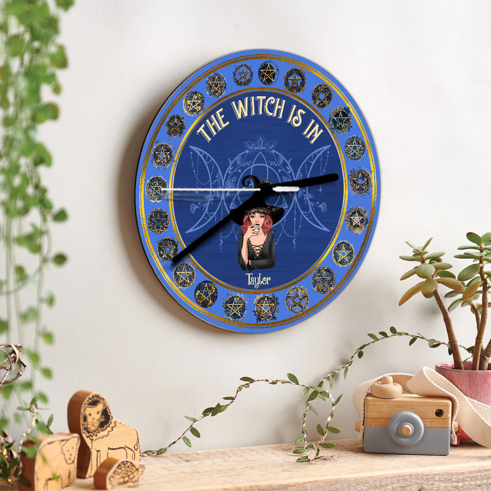 The Witch Is In - Personalized Witch Wall Clock