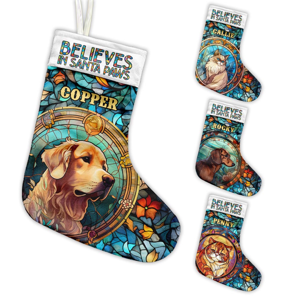 Croit au Père Noël des animaux - Chaussettes de Noël personnalisées pour chiens