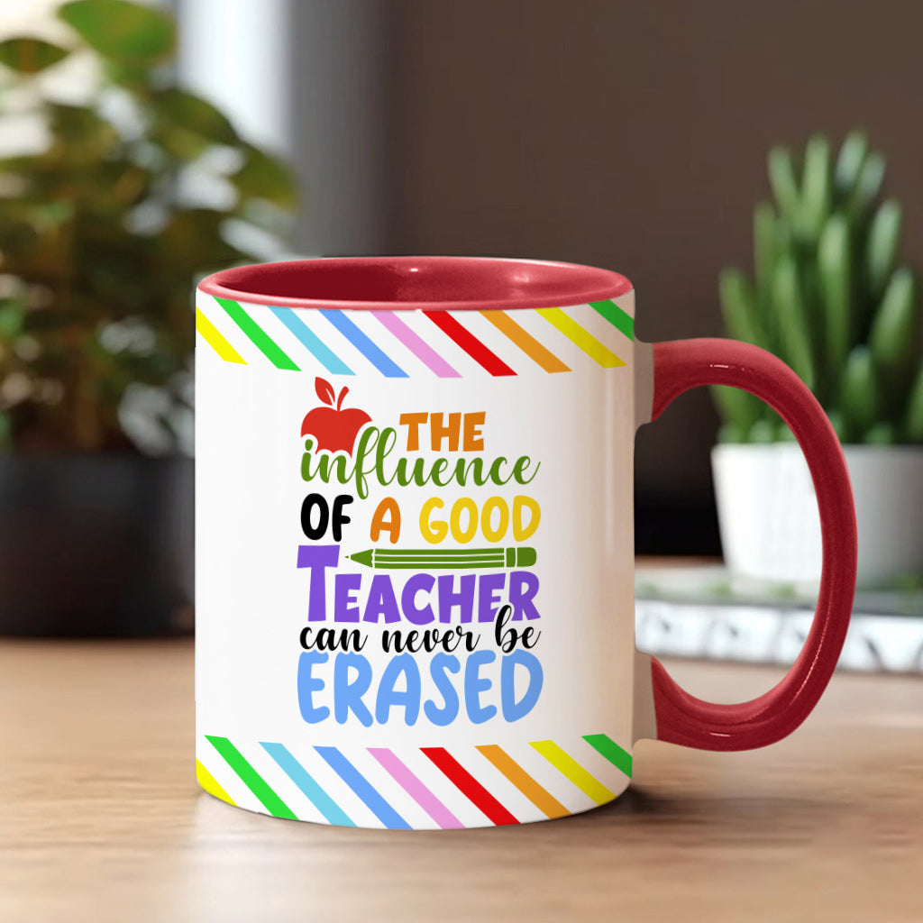 Der Einfluss eines guten Lehrers ist unvergänglich – personalisierte Tasse mit Lehrer-Akzent
