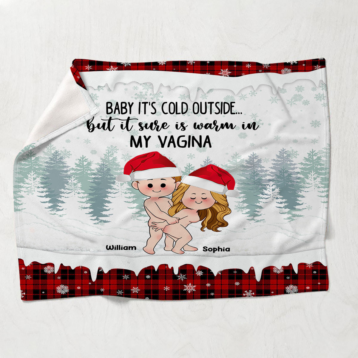 Baby It's Cold Outside - Personalized Couple Blanket