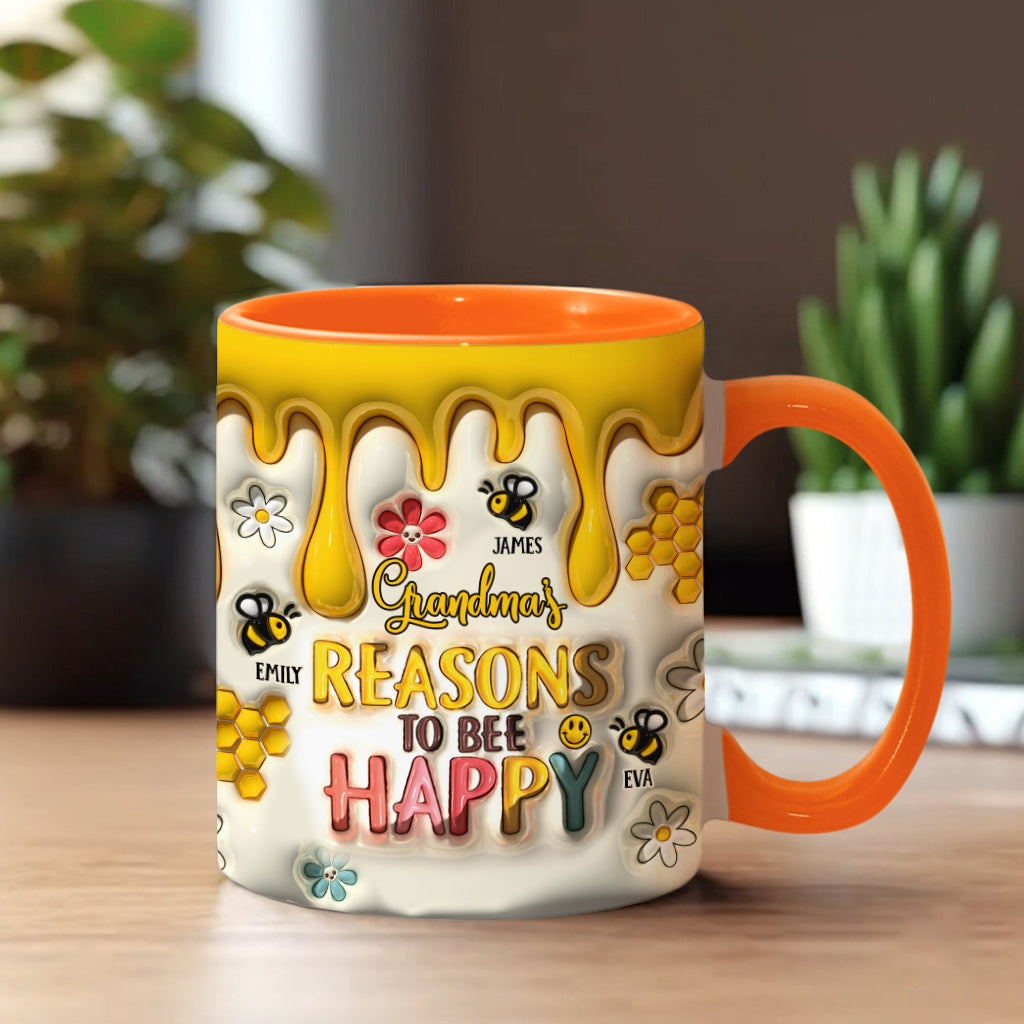 Omas Gründe, glücklich zu sein – Geschenk für Oma – Personalisierte Tasse
