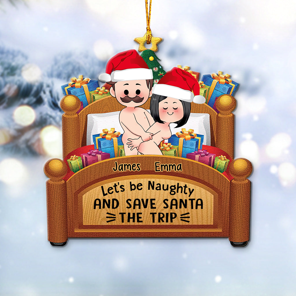 Let's Be Naughty - Personalized Couple Ornament