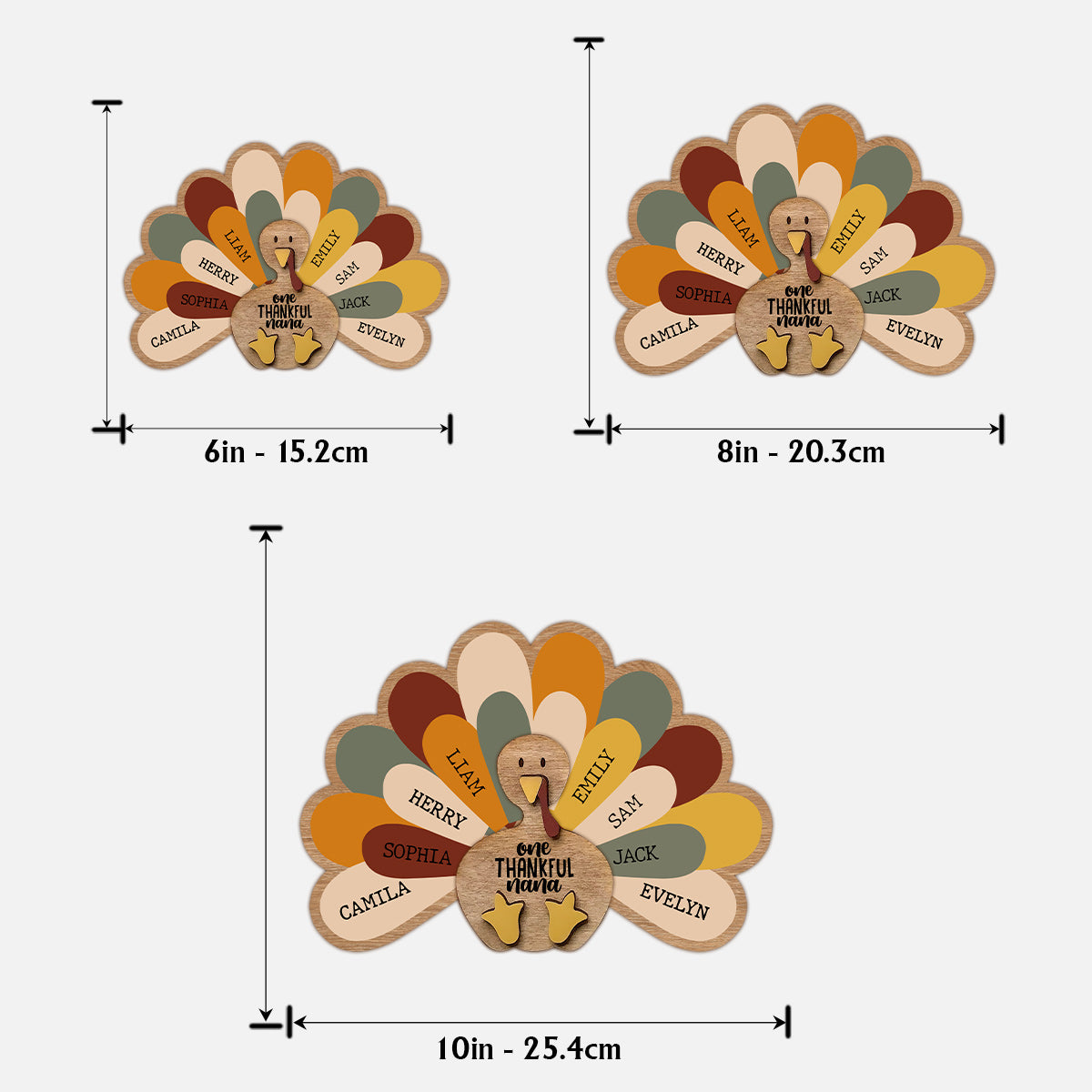Eine dankbare Oma – Geschenk für Oma – Personalisiertes zweilagiges Holzschild / Holzplakette