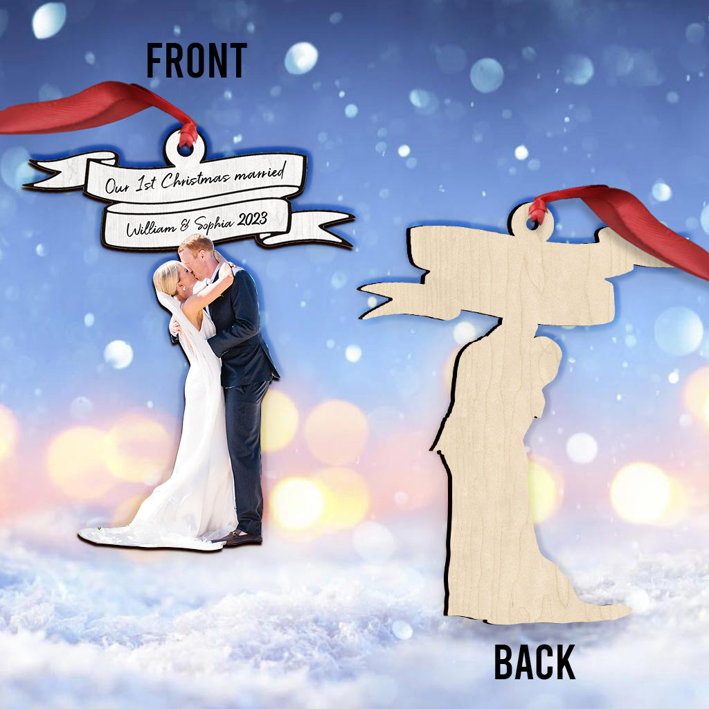 Our First Christmas Married - Personalized Husband And Wife Ornament
