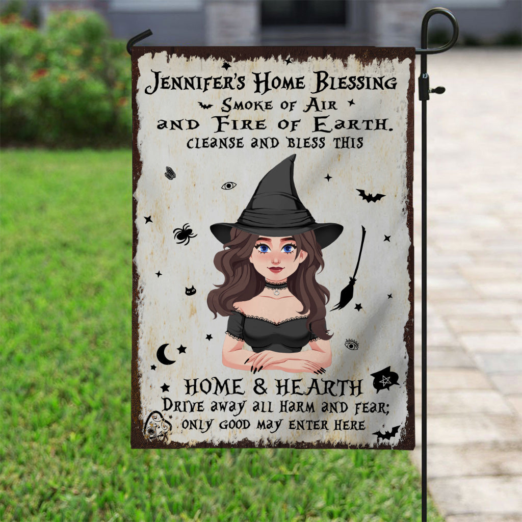 Home Blessing - Personalized Witch Garden Flag
