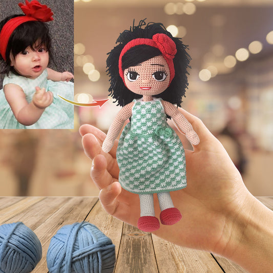 Mes petits-enfants - Cadeau pour grand-père - Poupée tricotée à la main personnalisée