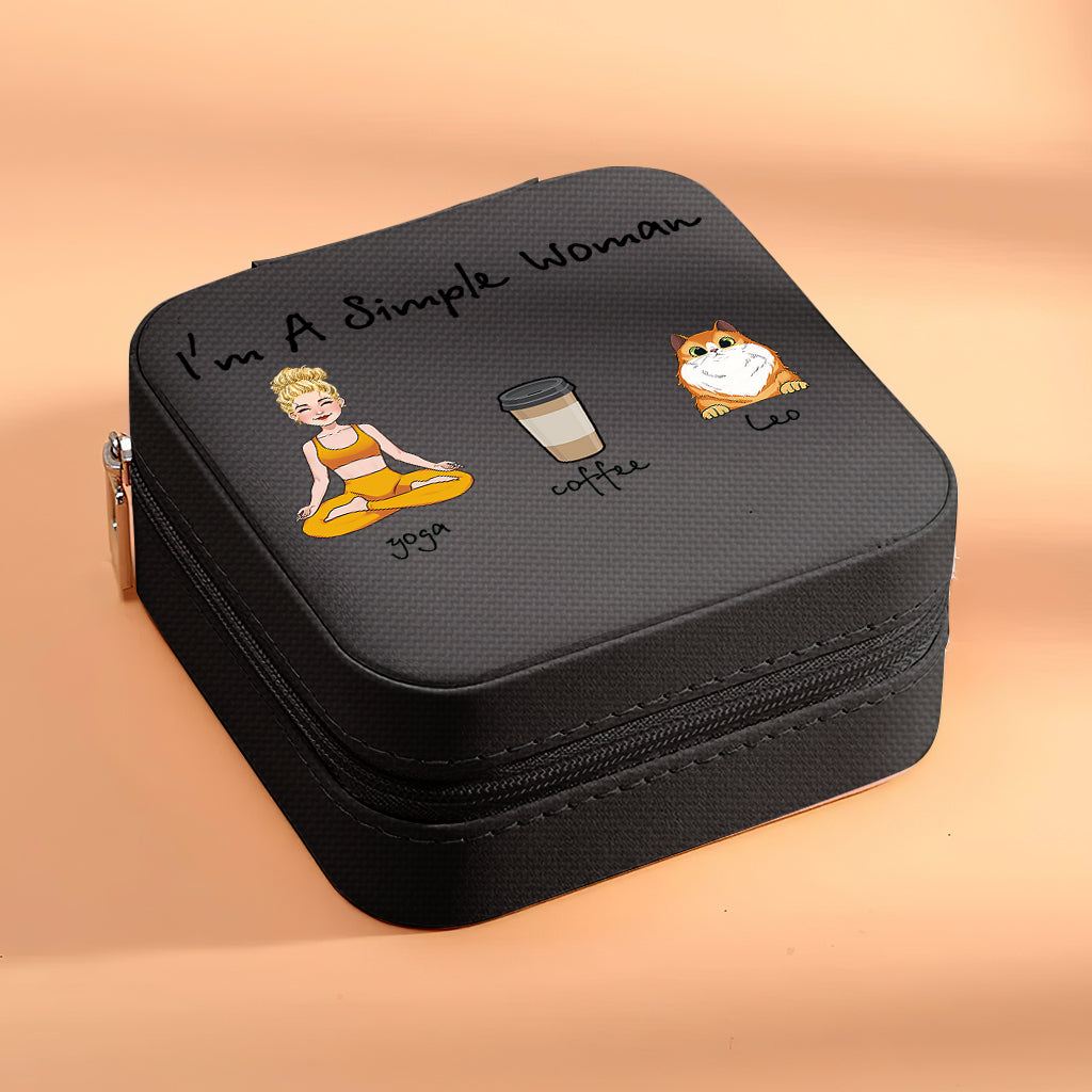 Ich bin eine einfache Frau – Yoga-Geschenk für Hunde- und Katzenliebhaber – Personalisierte Schmuckschatulle
