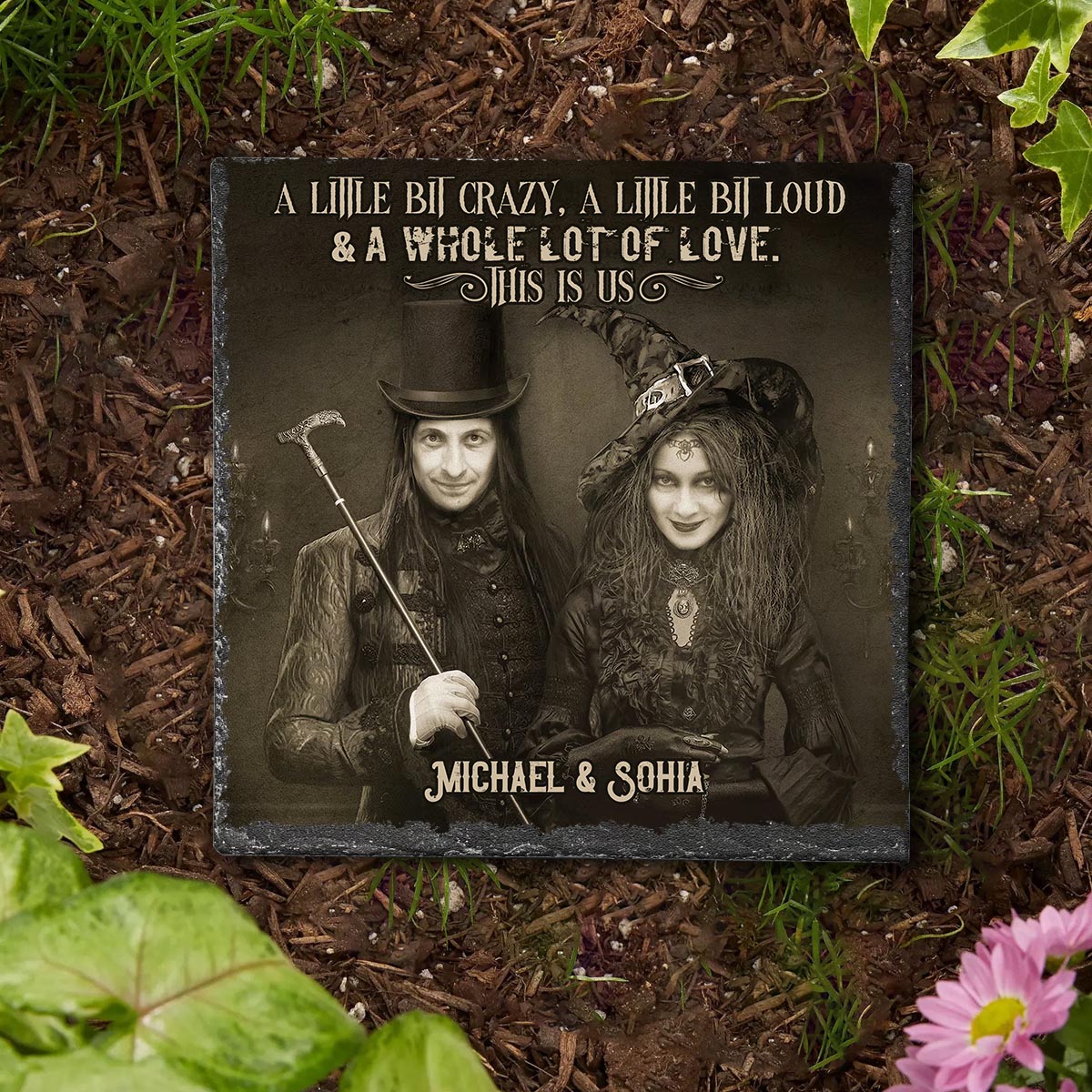 Till Death Do Us Part - Personalized Couple Square Shaped Stone