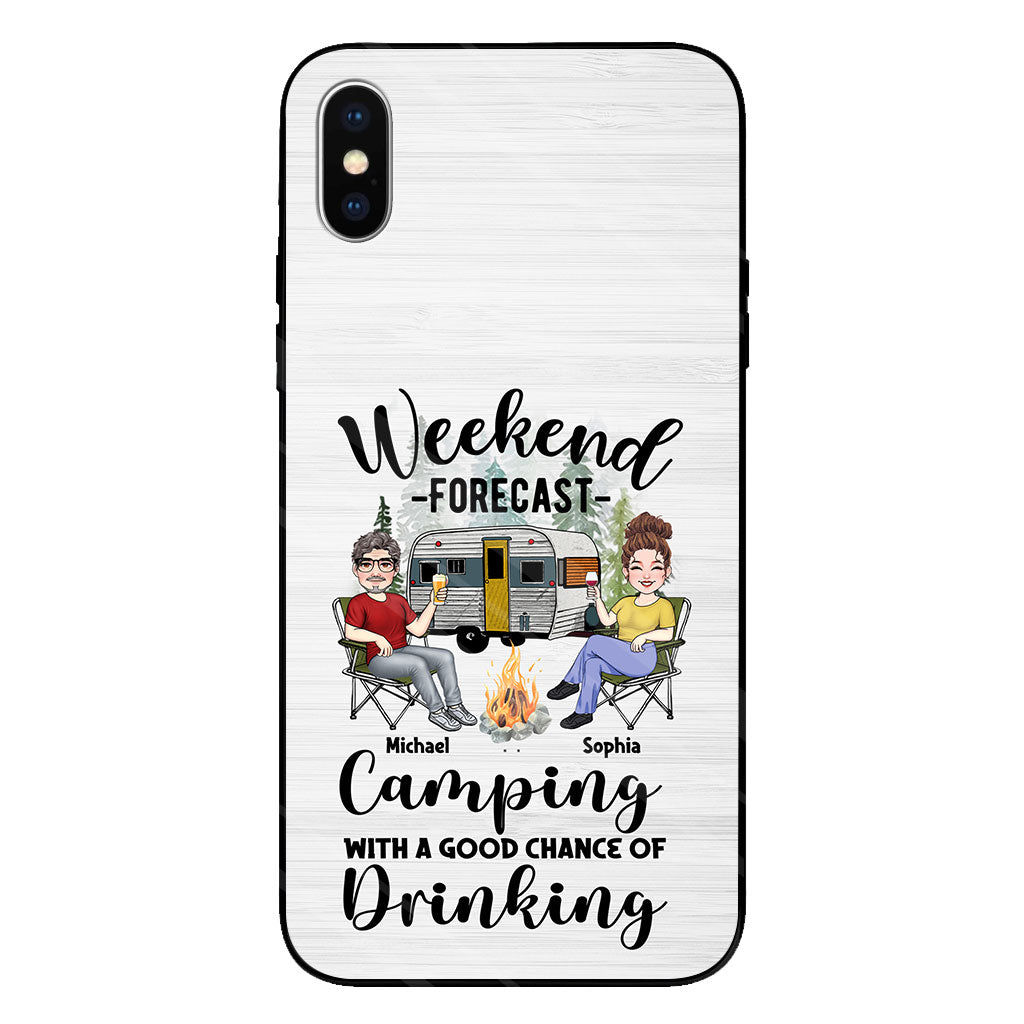 Prévisions du week-end - Étui de téléphone transparent personnalisé pour le camping