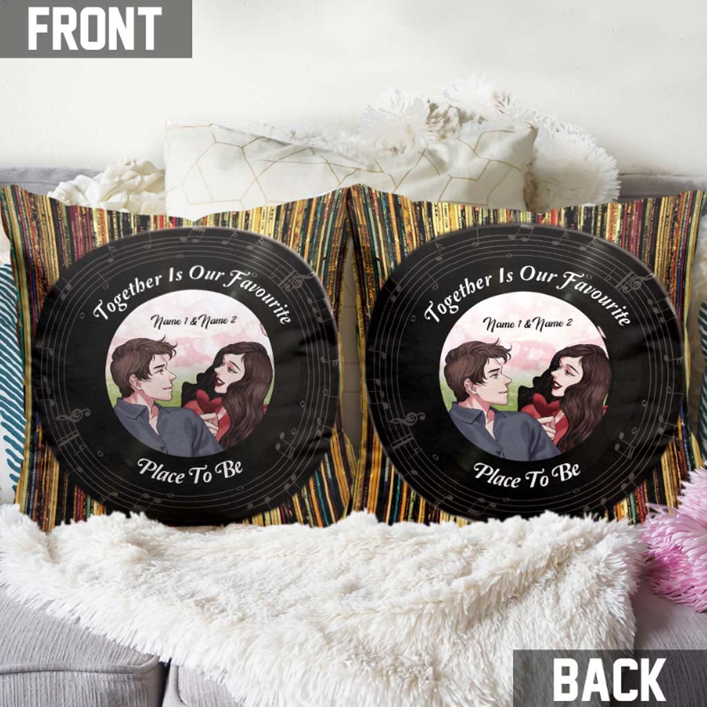 I Met You I Liked You I Love You Vinyl - Personalized Couple Throw Pillow