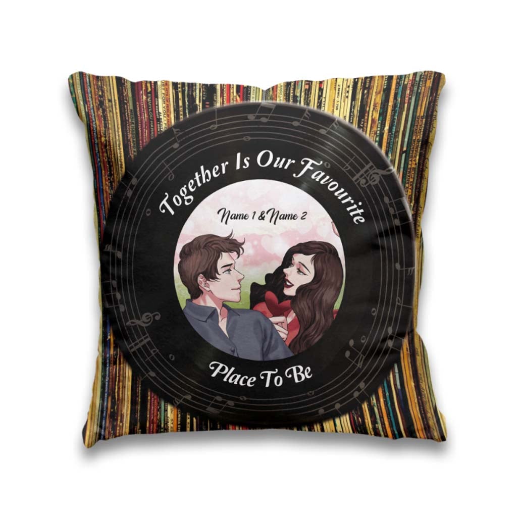 I Met You I Liked You I Love You Vinyl - Personalized Couple Throw Pillow