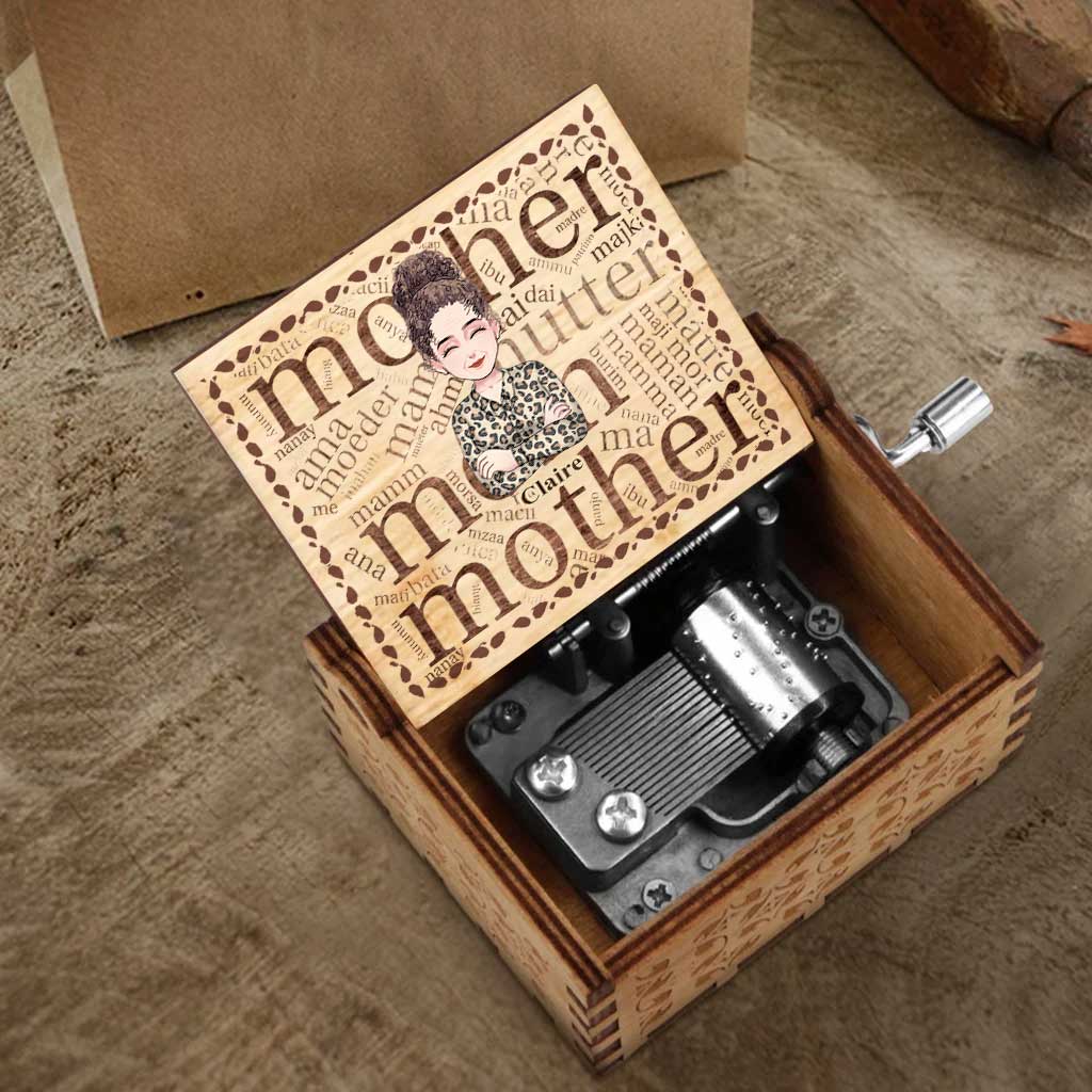 Mother International Language - Personalized Mother's Day Mother Hand Crank Music Box