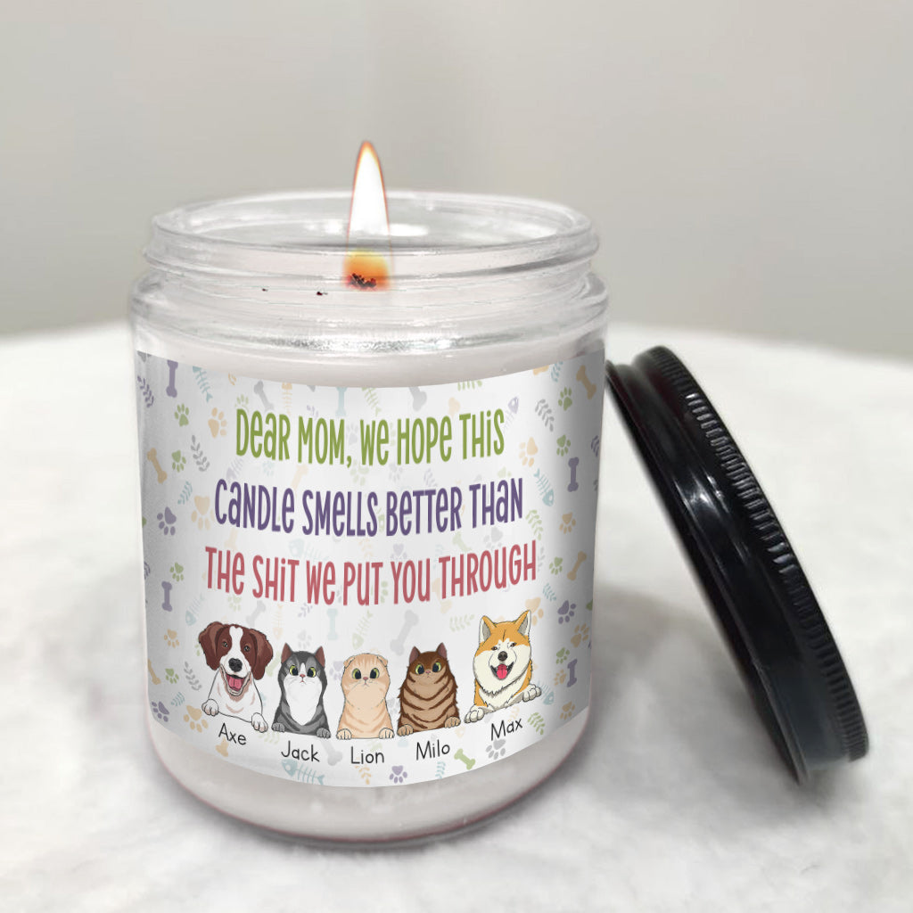 Lustiges Geschenk für Katzenmama und Katzenpapa – personalisierte Hundekerze zum Muttertag 