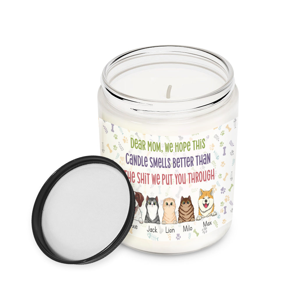 Lustiges Geschenk für Katzenmama und Katzenpapa – personalisierte Hundekerze zum Muttertag 