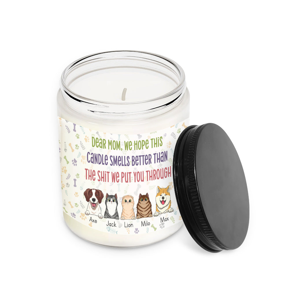 Lustiges Geschenk für Katzenmama und Katzenpapa – personalisierte Hundekerze zum Muttertag 