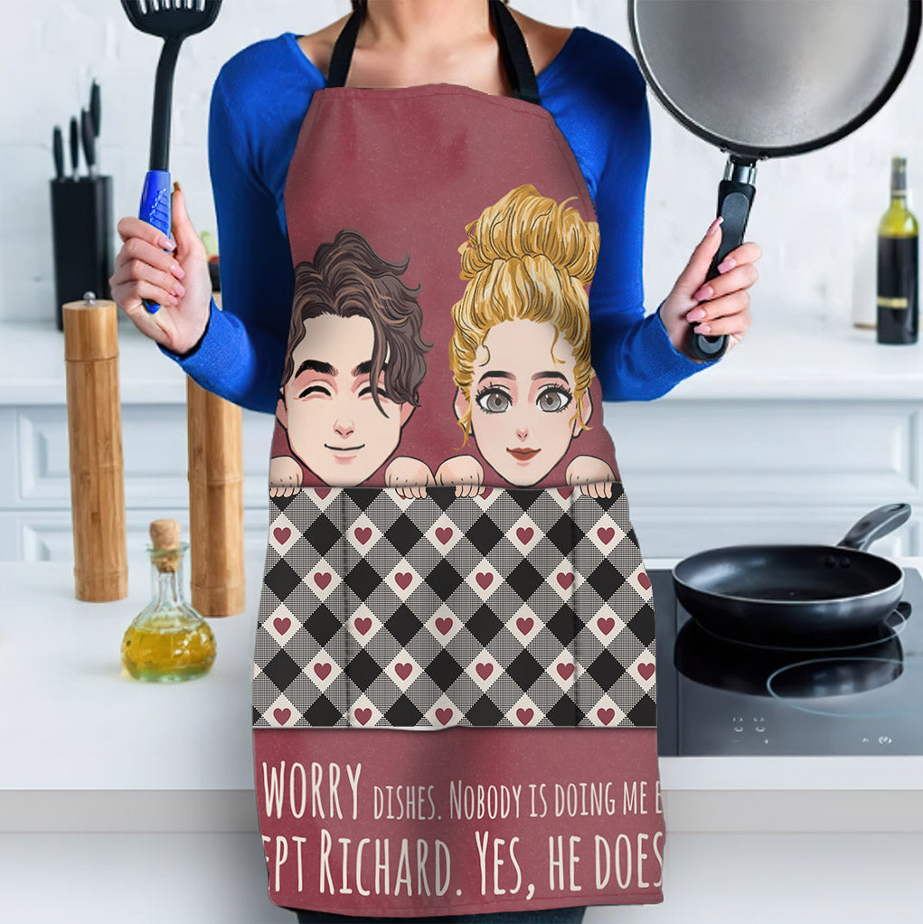Don't Worry Dishes - Personalized Couple Couple Apron