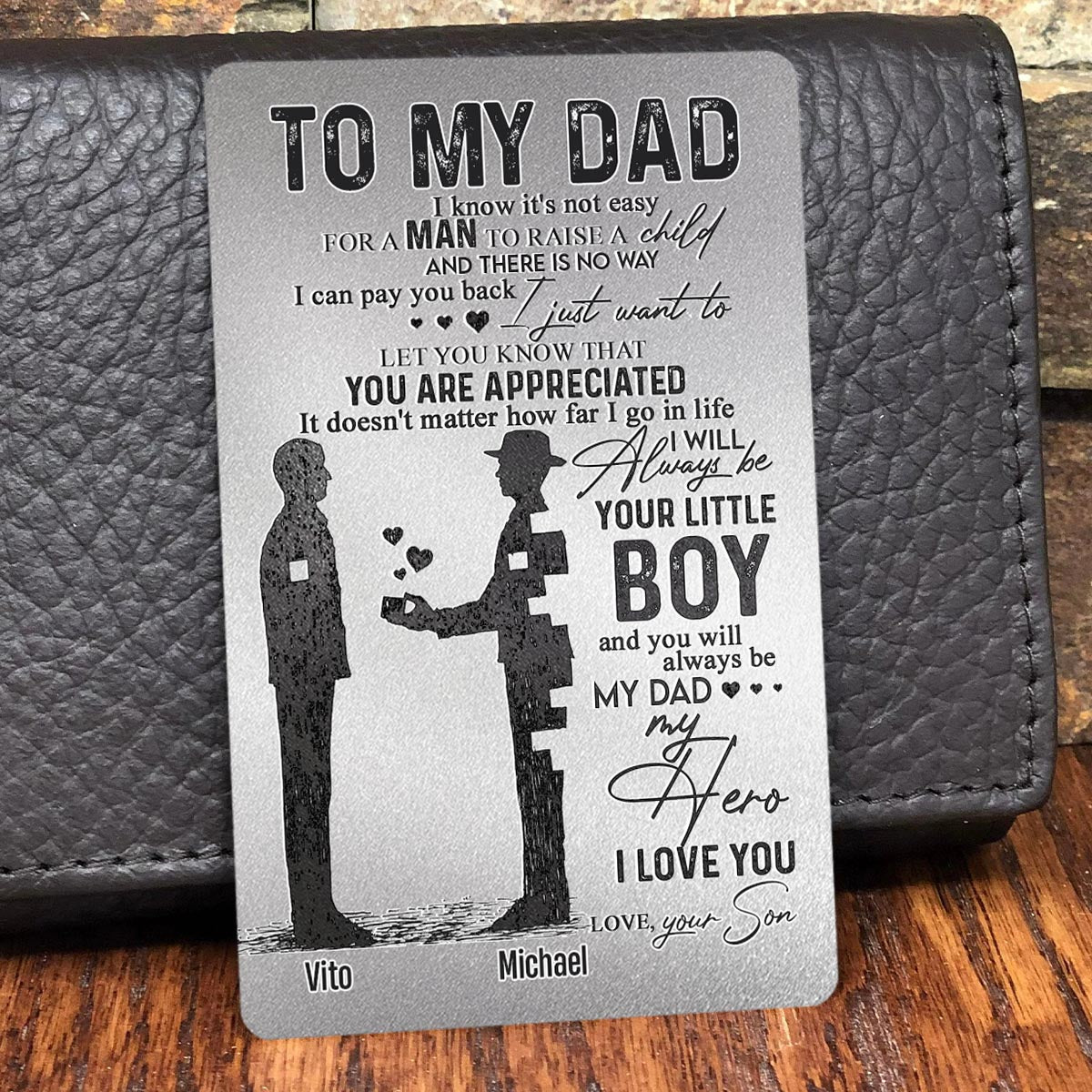 To My Dad - Personalized Father Wallet Insert Card