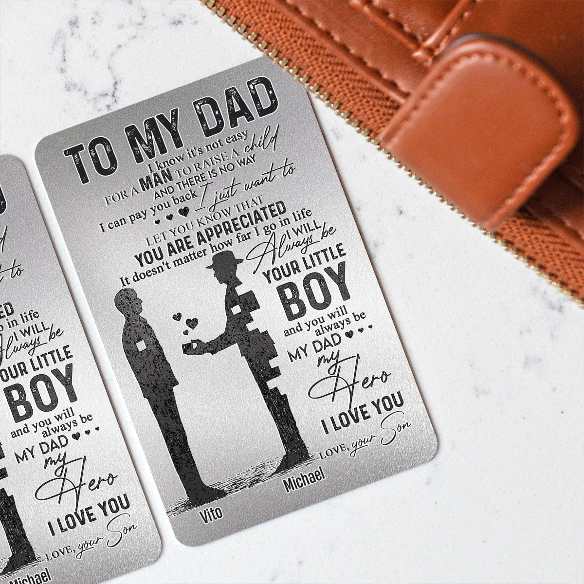 To My Dad - Personalized Father Wallet Insert Card