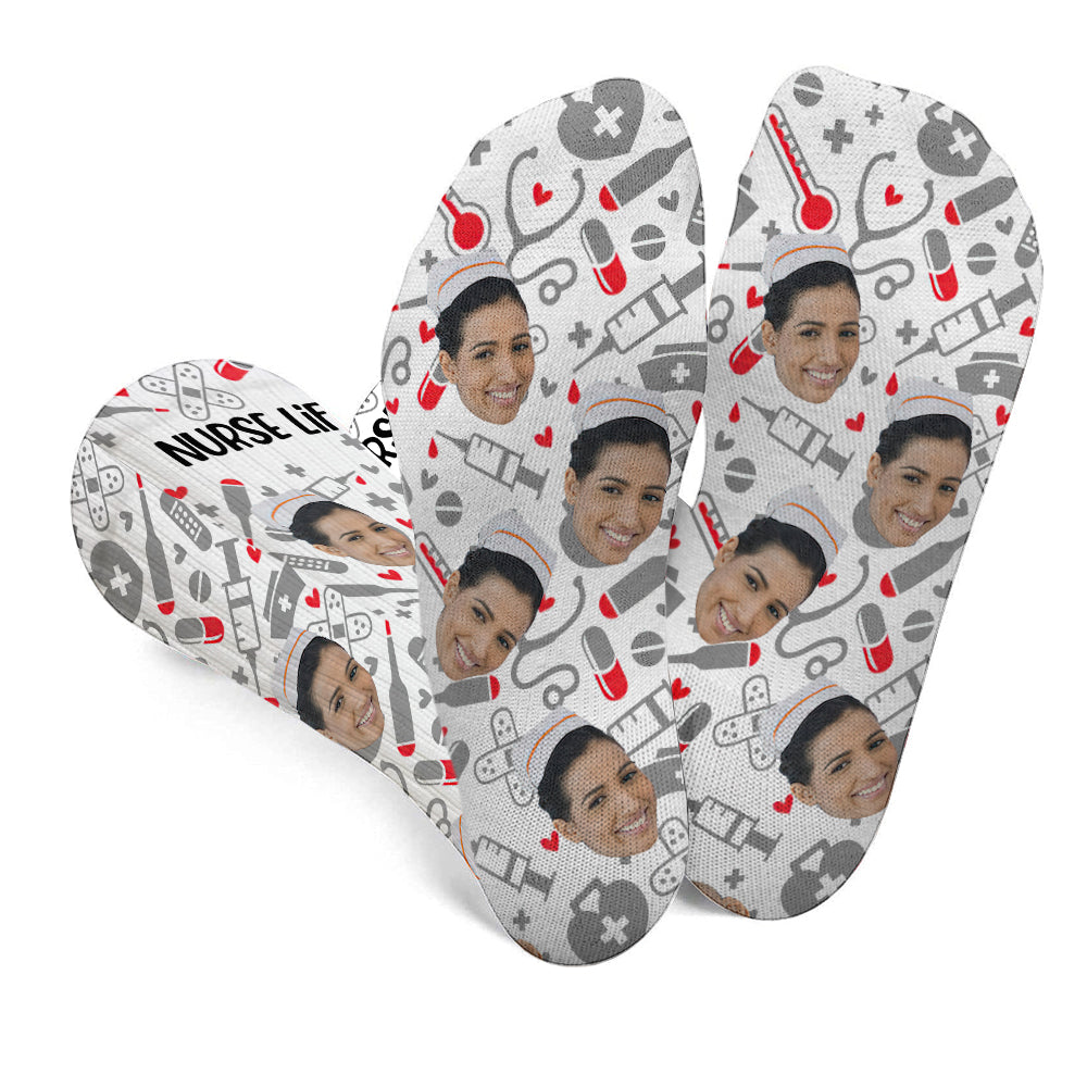 Vie d'infirmière - Chaussettes d'infirmière personnalisées