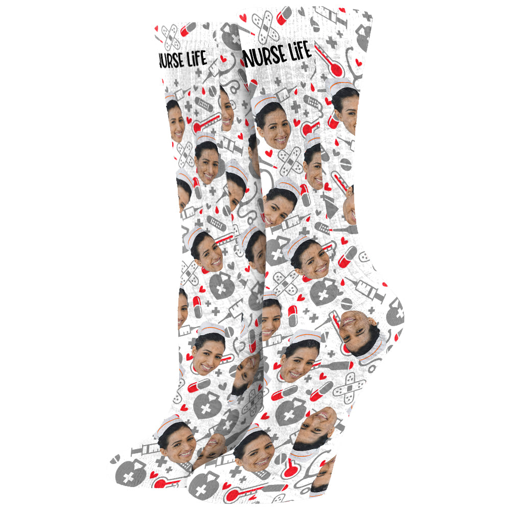 Vie d'infirmière - Chaussettes d'infirmière personnalisées
