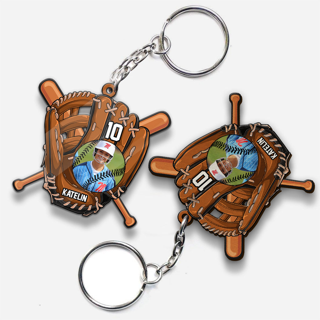 Joue comme une fille, essaie de suivre le rythme - Porte-clés de softball personnalisé