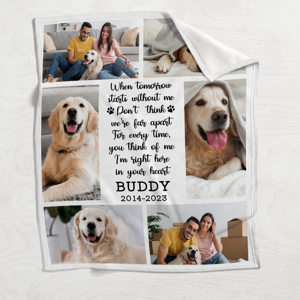Je suis tout près de ton cœur - Couverture personnalisée pour chien