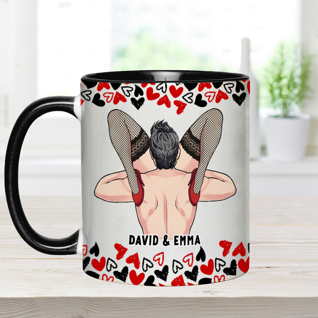 Naughty I Love Your Face - Personalized Couple Accent Mug