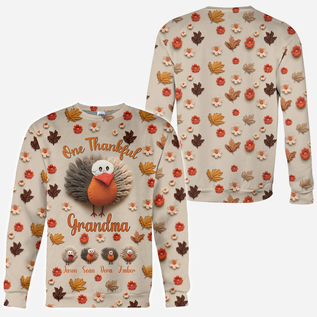 One Thankful Grandma - Personalized Grandma All Over Shirt