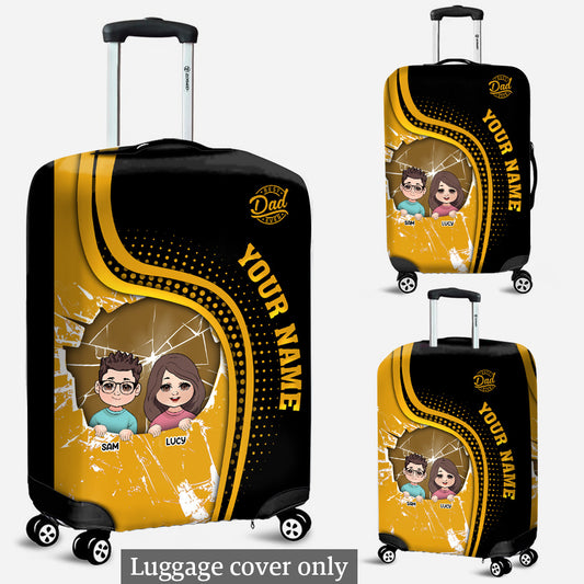 Best Dad Ever - Personalized Father Luggage Cover