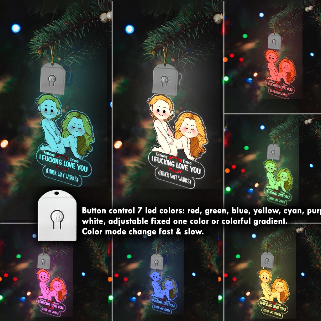 I Love You - Personalized Couple Shaped Led Acrylic Ornament