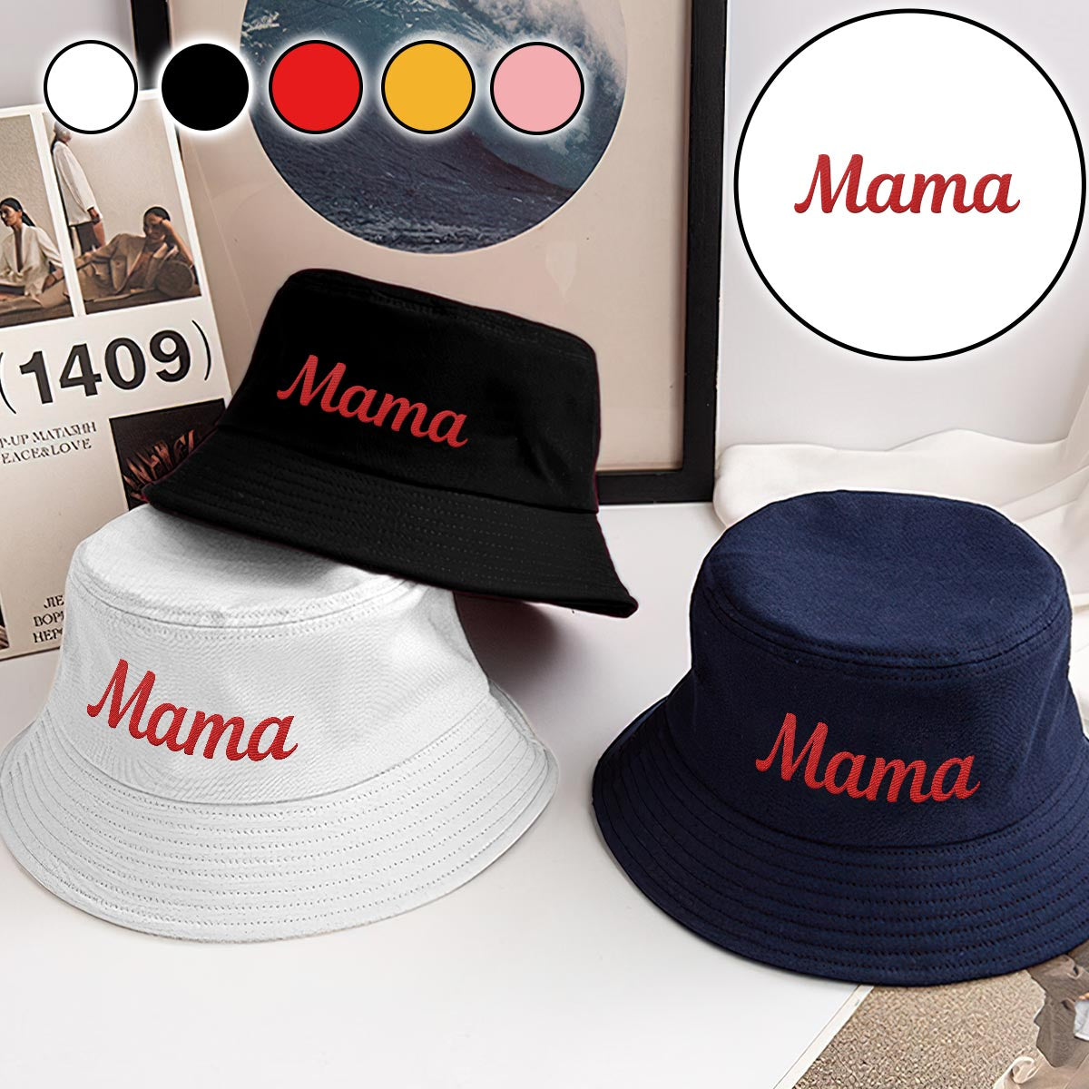 Custom Name - Personalized Mother Embroidered Bucket Hat