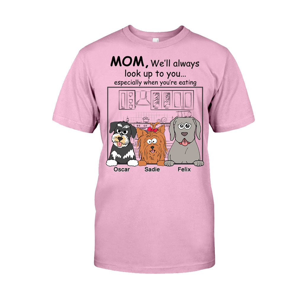 Ich werde immer zu dir aufschauen – personalisiertes Hunde-T-Shirt und Hoodie