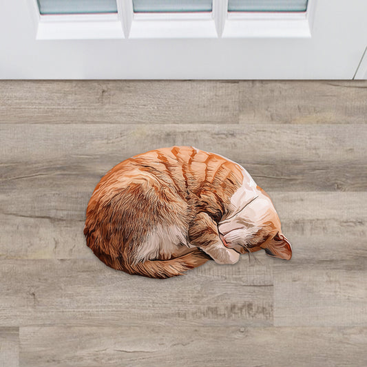 Cute Cat - Personalized Cat Shaped Doormat