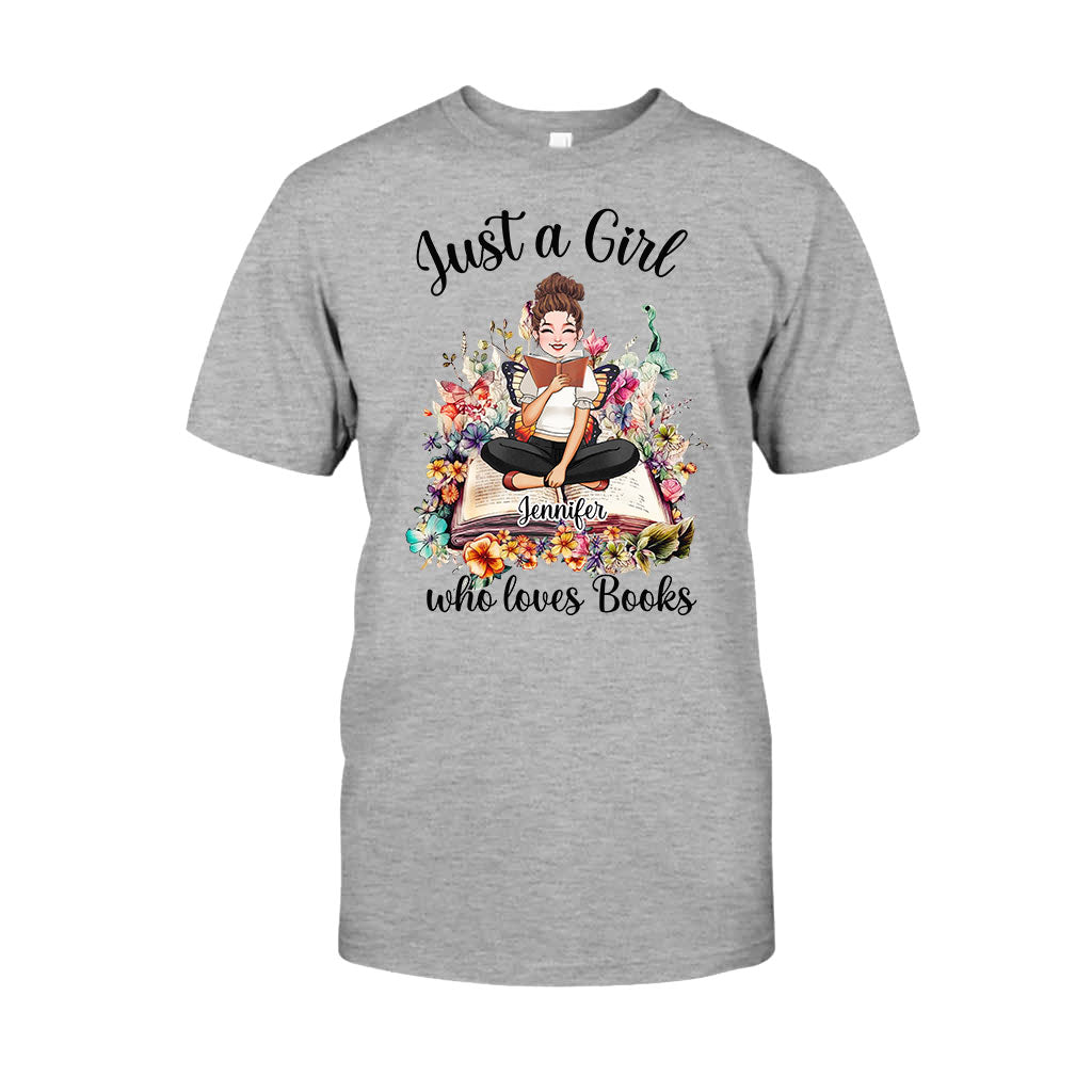 Einfach ein Mädchen, das Bücher liebt – personalisiertes Buch-T-Shirt und Hoodie