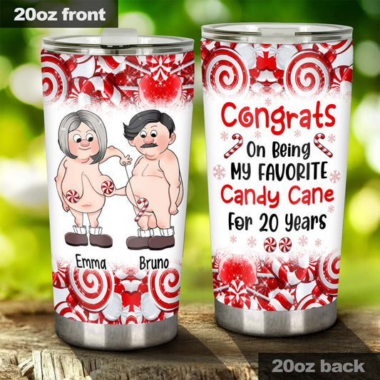 Congrats On Being My Favorite Candy Cane - gift for husband, wife, girlfriend, boyfriend - Personalized Tumbler