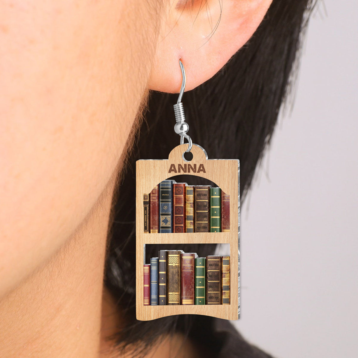 Amoureux des livres - Boucles d'oreilles personnalisées en forme de livre
